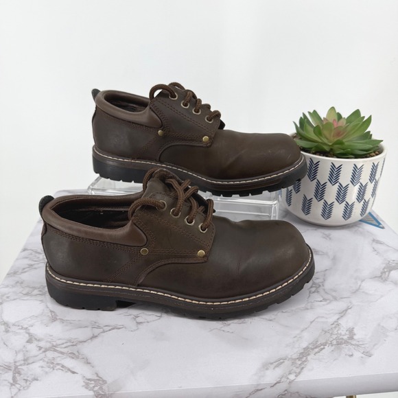 VTG Faded Glory Chelsea Brown Lace Up Oxford Chunky Sole Sz 8 90s Y2K Academia - Picture 1 of 8